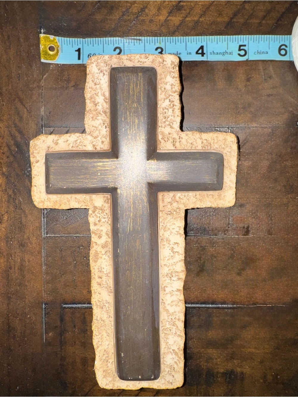Hobby Lobby Brown and Beige Textured Wall Cross - Picture 2 of 2